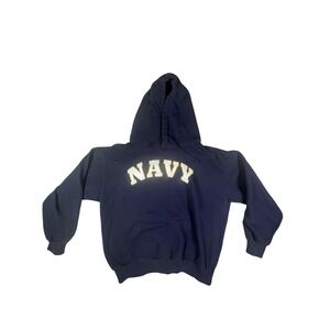 US Navy Pullover Hoodie Blue Gold‎ White Arched Graphic Sweatshirt